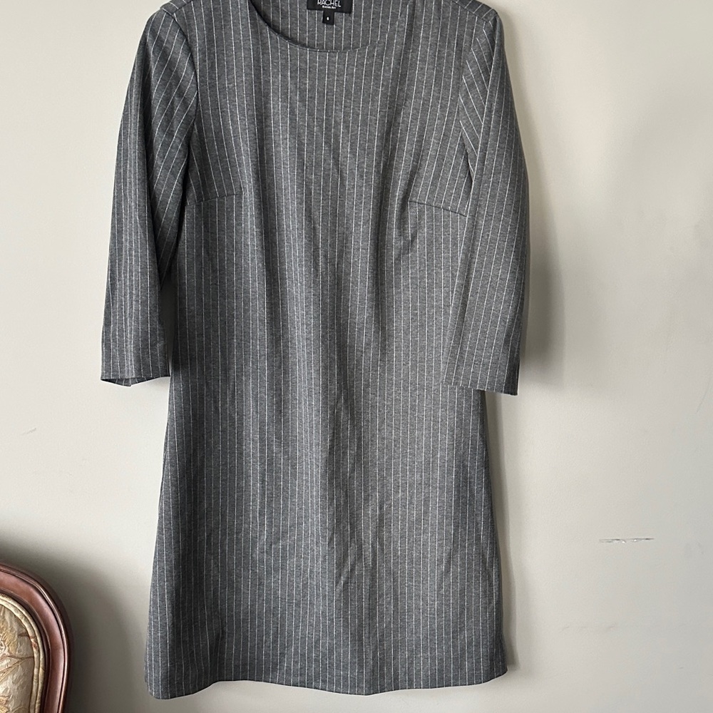 RACHEL Rachel Roy Charcoal Pinstripe Long Sleeve Dress